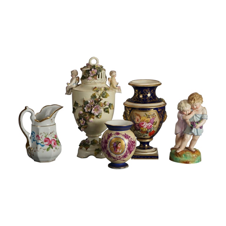 Five Pieces of Antique German/Austrian Porcelain Items C1900
