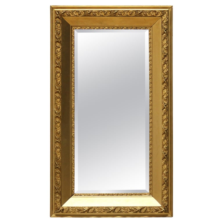 Antique Floral Carved Giltwood Framed Mirror C1930