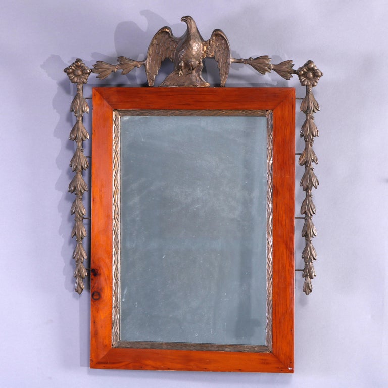 Antique Federal Figural Eagle Giltwood Wall Mirror circa 1840