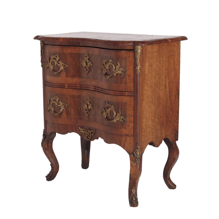 Antique Italian Kingwood, Satinwood & Burl Chest with Ormolu Mounts Late 18th C