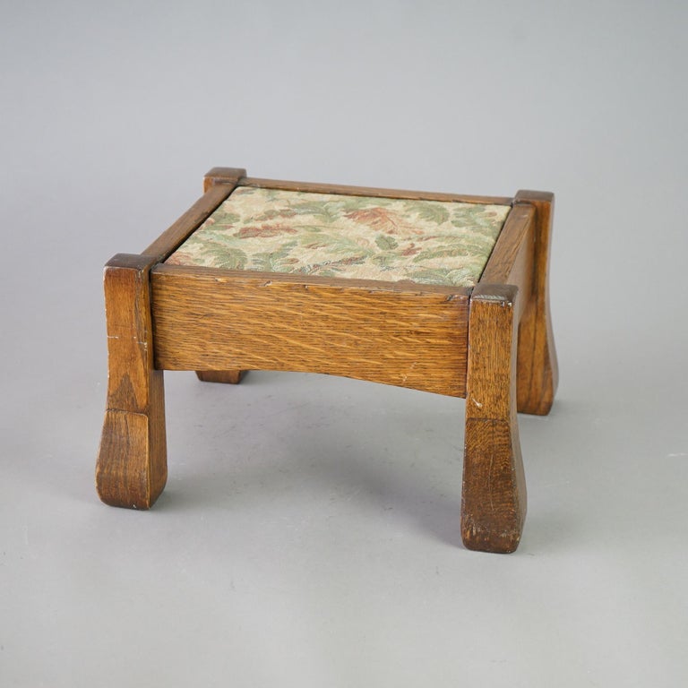 Antique Arts & Crafts Stickley Quarter Sawn Oak Footstool c1910