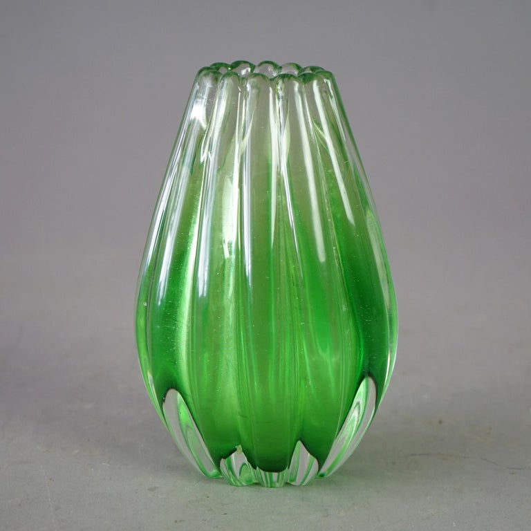 Mid Century Italian Murano Barovier & Toso School Art Glass Vase Circa 1950