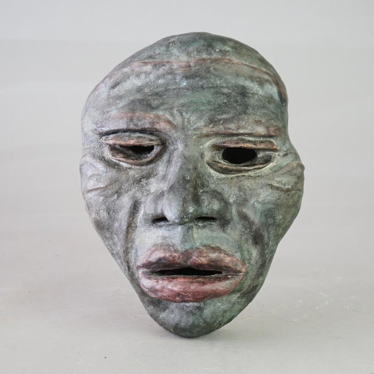 Mid Century Modern Terra Cotta Mask of a Tribal Man C1997