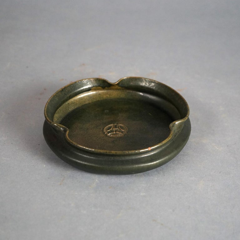 Antique Browser Art Pottery Pinched Tray C1900