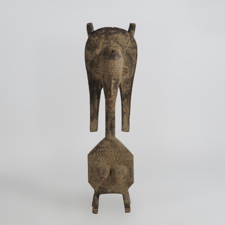 Vintage African Ethnographic Carved Wood Goddess of Fertility C1960