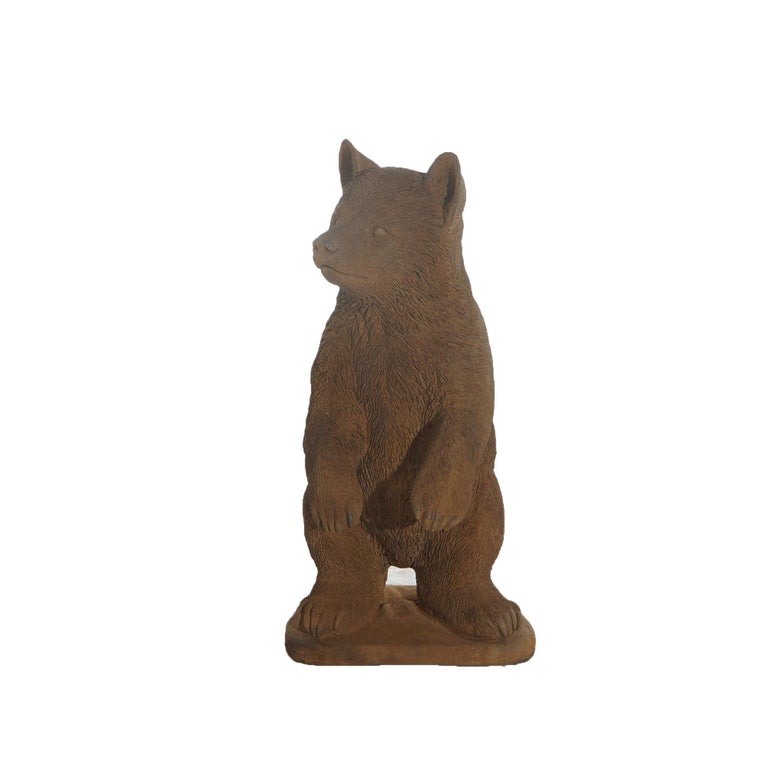 Bronze Finished Cast Hardstone Standing Black Bear Cub 20thC