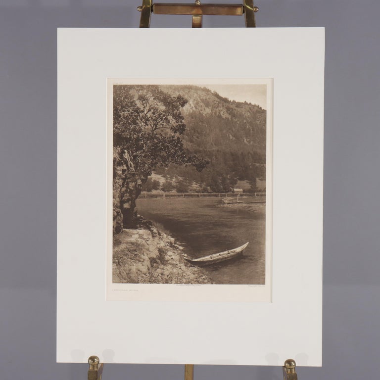 Antique Edward S. Curtis Native American Print “Cowichan River” Signed c1912