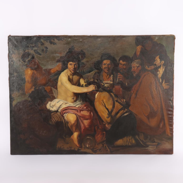 Oil On Canvas Old Master Copy Of Velazquez’s “The Triump of Bacchus" c1920