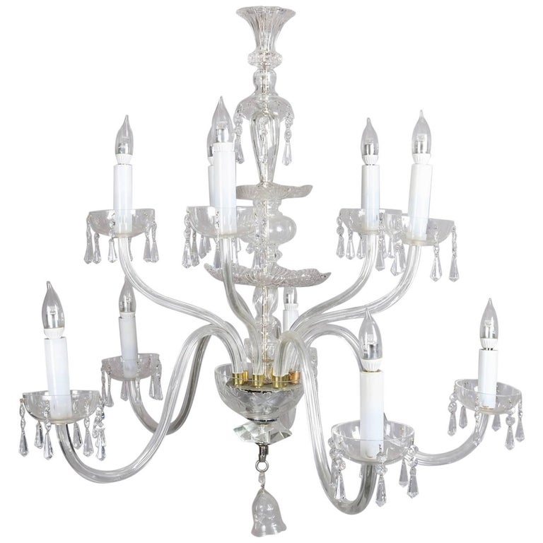 Oversized European Ten-Light Crystal Chandelier, 20th Century