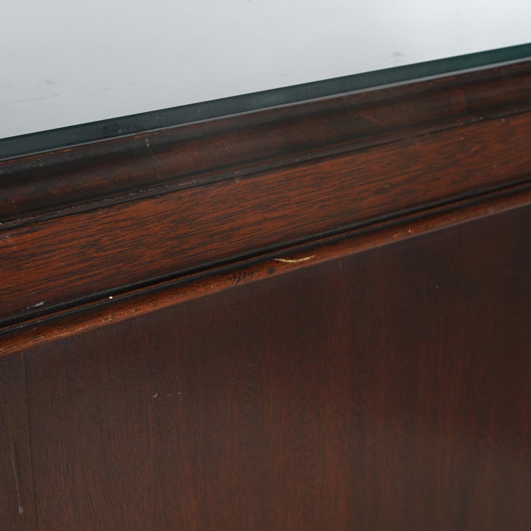 Antique Chinese Chippendale Mahogany Sideboard with Reticulated Corbels C1930