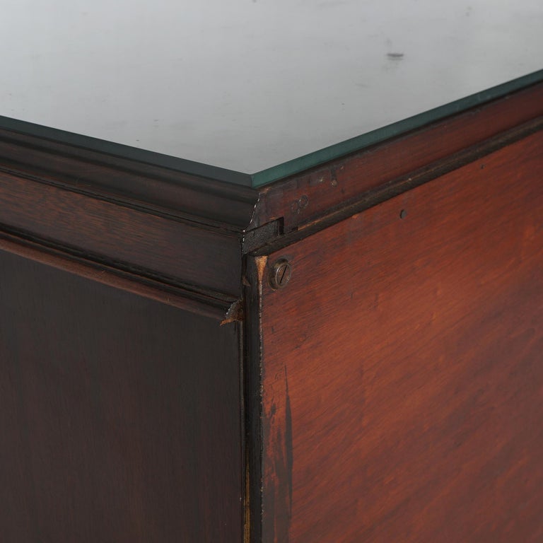 Antique Chinese Chippendale Mahogany Sideboard with Reticulated Corbels C1930