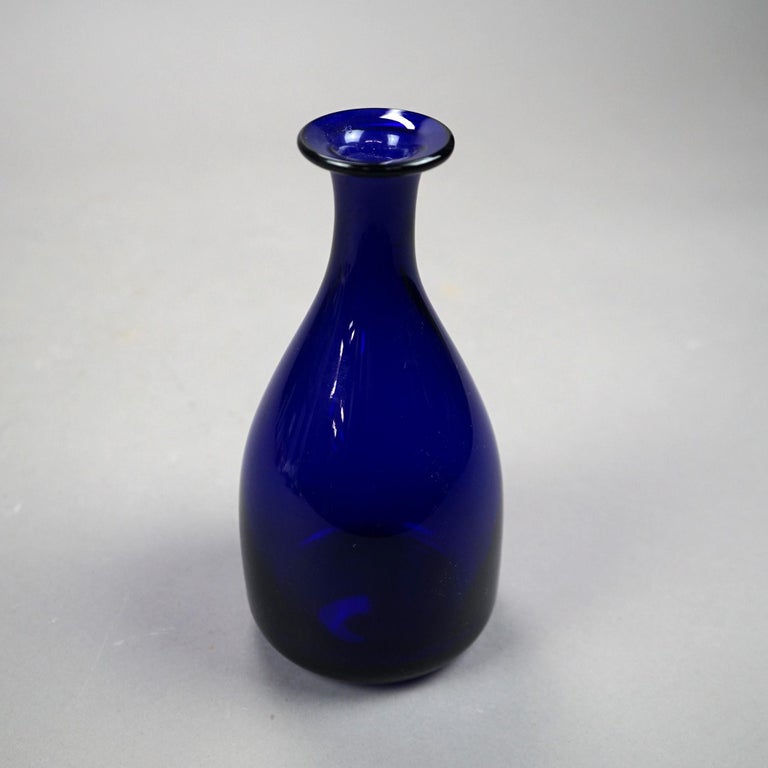 Thomas Webb Cobalt Art Glass Decanter Signed circa 1920