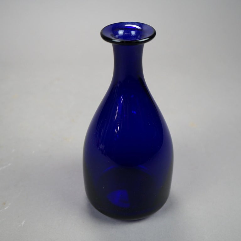 Thomas Webb Cobalt Art Glass Decanter Signed circa 1920