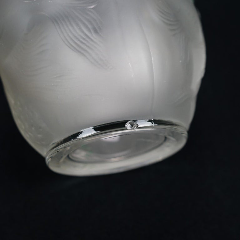 Lalique School Embossed & Enameled Fish Vase 20th C