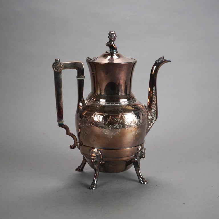 Antique Silver Plated Figural Teapot C1890