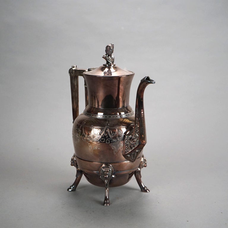 Antique Silver Plated Figural Teapot C1890