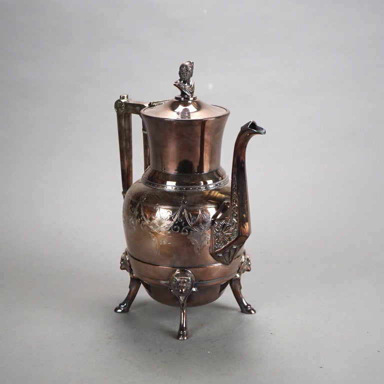 Antique Silver Plated Figural Teapot C1890
