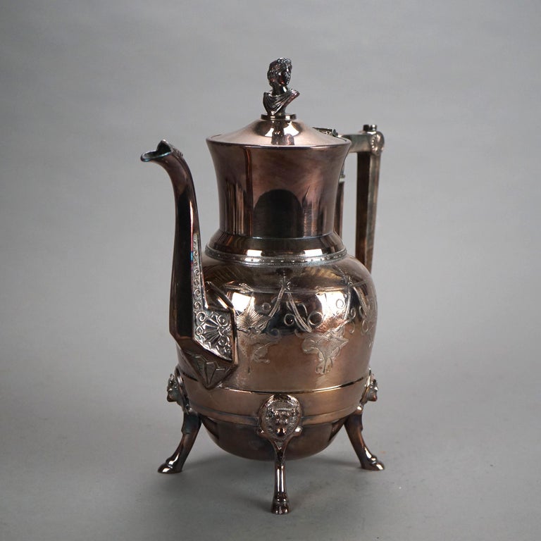 Antique Silver Plated Figural Teapot C1890