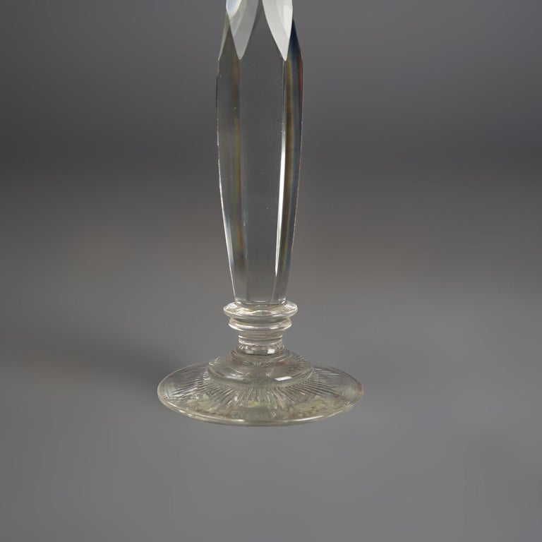 Antique Pair Sinclair Crystal Candlesticks, C1920