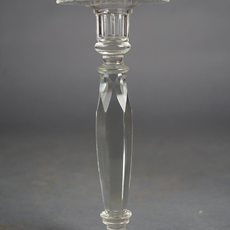 Antique Pair Sinclair Crystal Candlesticks, C1920