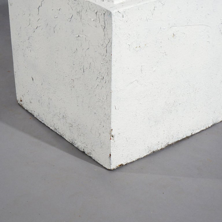 Antique Classical Grecian Form White Painted Cast Iron Garden Urn 20thC