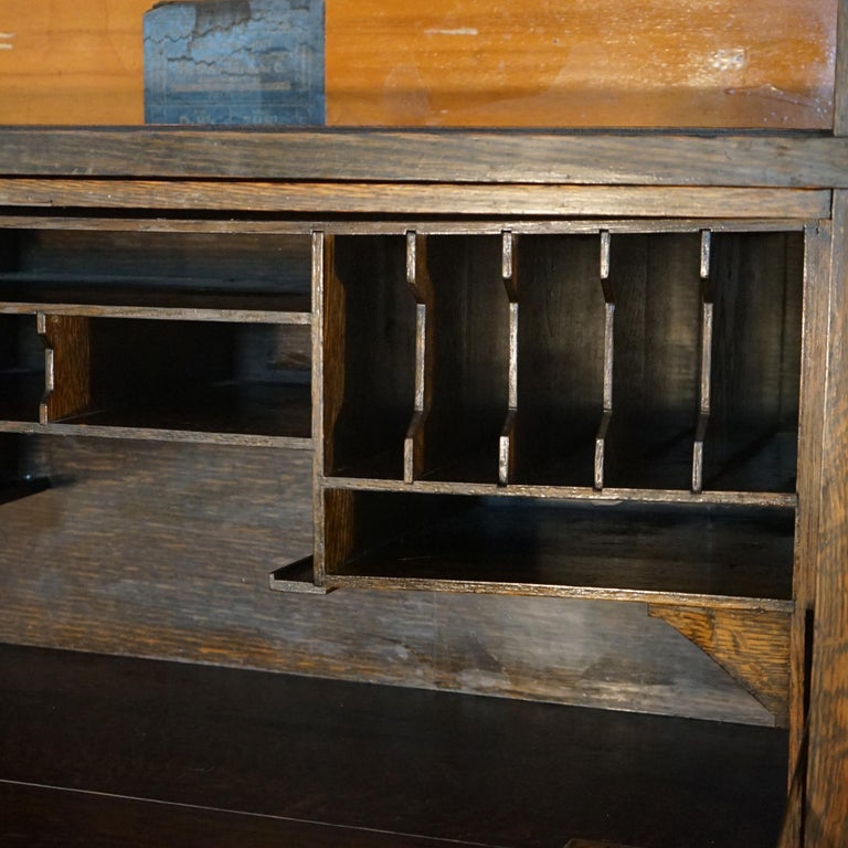Antique Arts & Crafts Mission Globe Wernicke Oak Five Stack Barrister Secretary