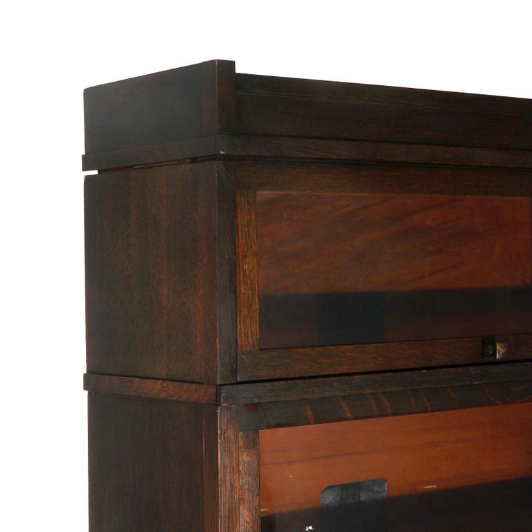 Antique Arts & Crafts Mission Globe Wernicke Oak Five Stack Barrister Secretary