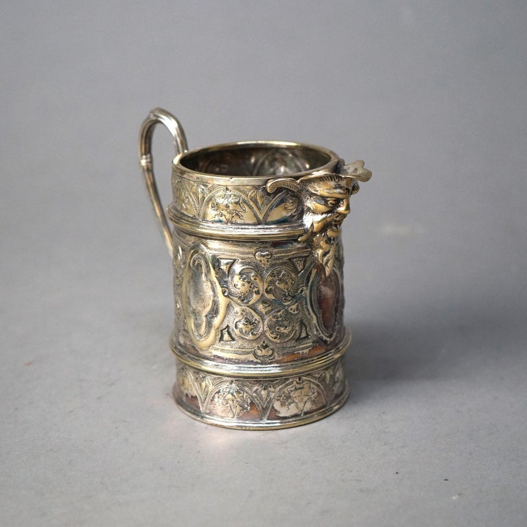 Two Piece Antique Silver Plated Creamer and Sugar Bowl Set C1890