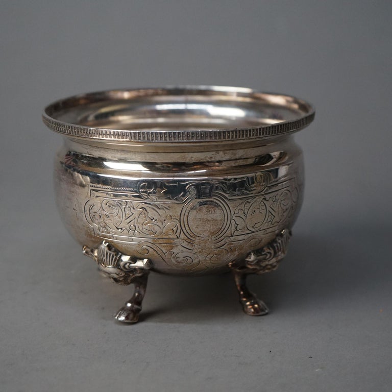 Two Piece Antique Silver Plated Creamer and Sugar Bowl Set C1890