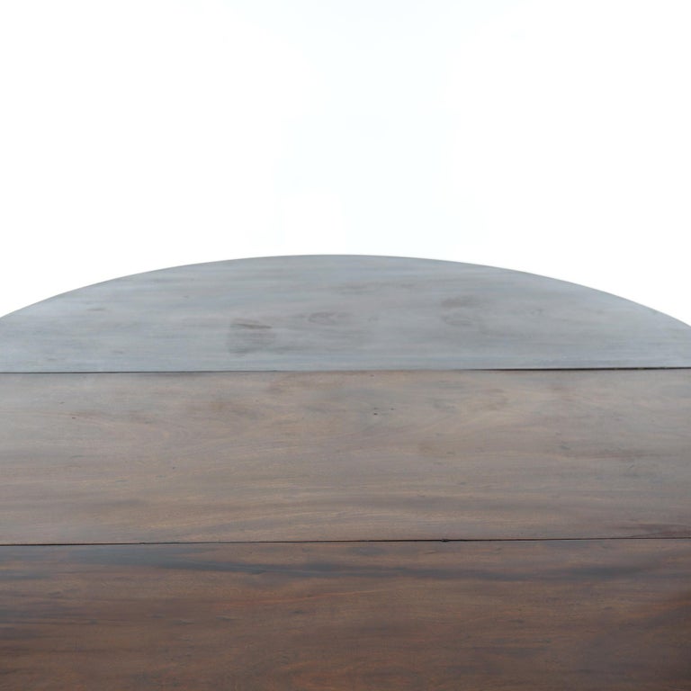 Antique English George III Demi Lune Mahogany Banquet Dining Table Circa 1820