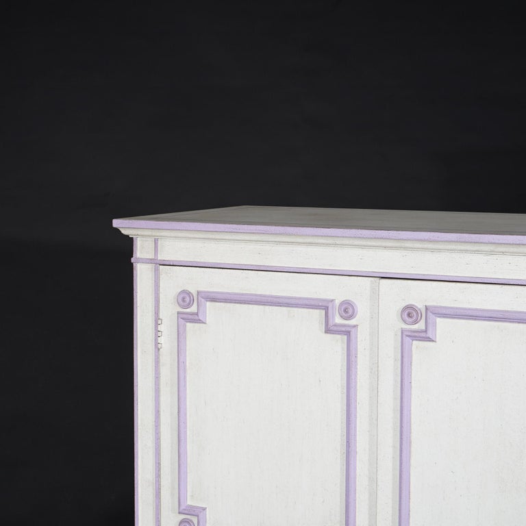 French Style Double Door Armoire by Widdicomb with Eggplant Accents 20thC