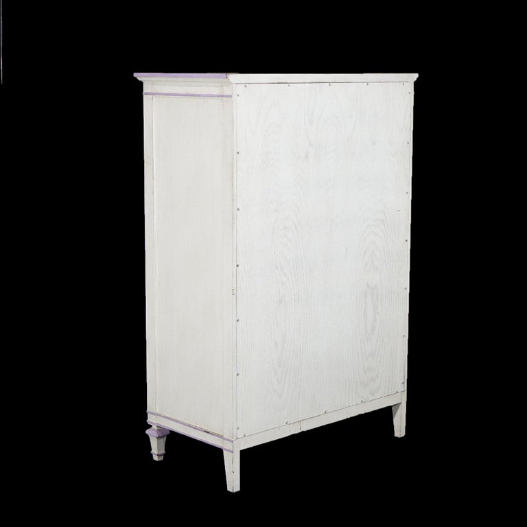 French Style Double Door Armoire by Widdicomb with Eggplant Accents 20thC