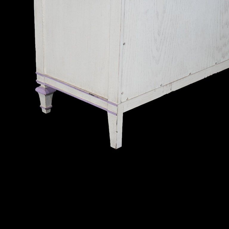 French Style Double Door Armoire by Widdicomb with Eggplant Accents 20thC