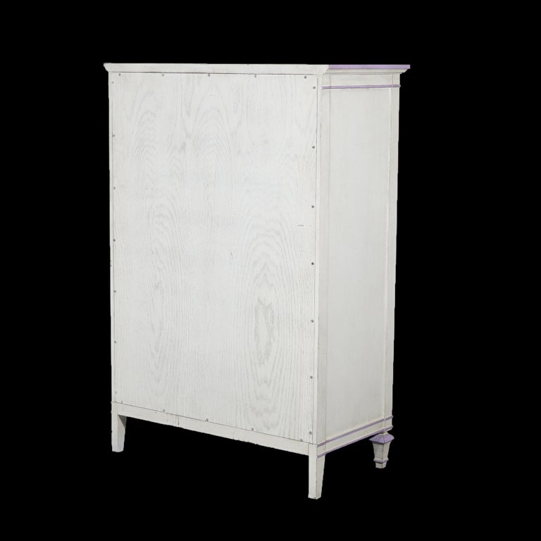 French Style Double Door Armoire by Widdicomb with Eggplant Accents 20thC