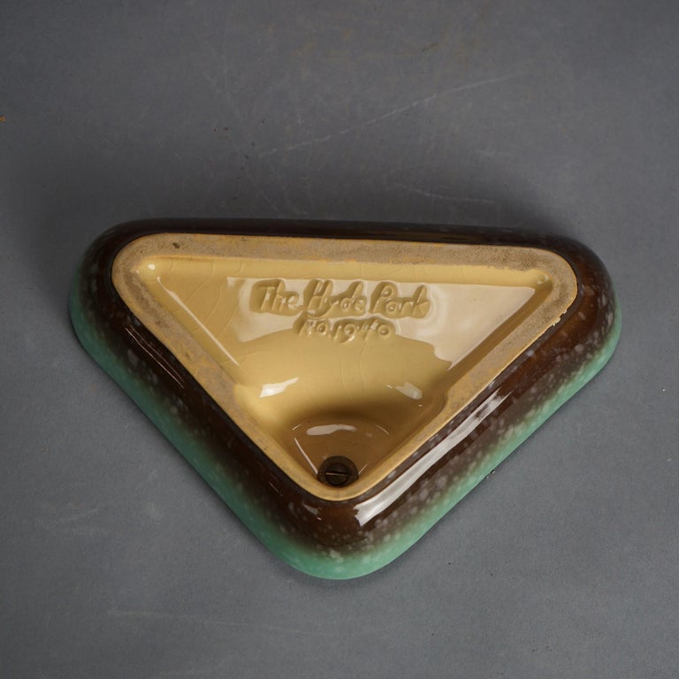Three Mid Century Modern Roseville Hyde Park Art Pottery Ashtrays Mid 20thC