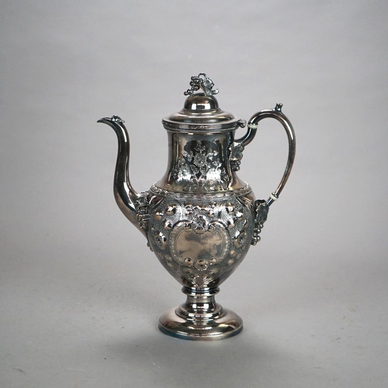 Two Piece Antique Silver Plated Tea Set C1890