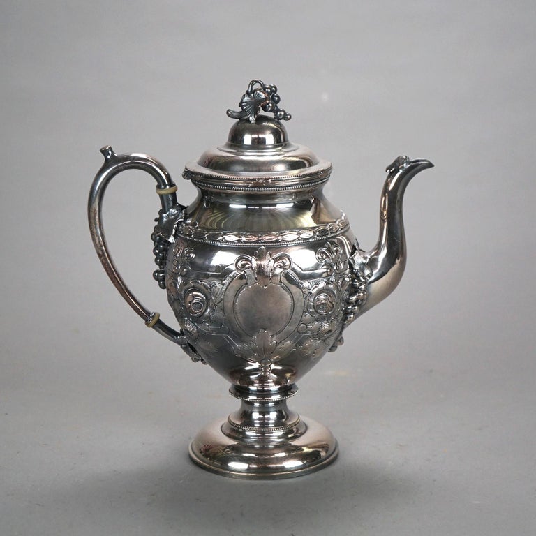 Two Piece Antique Silver Plated Tea Set C1890