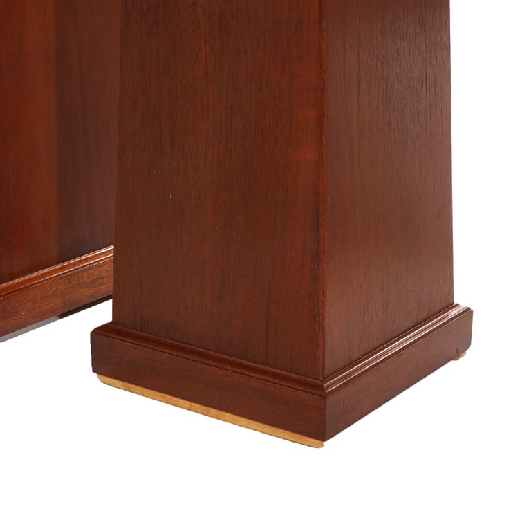 Pair of Mid Century Modern Mahogany Flare Form Sculpture Display Stands 20thC
