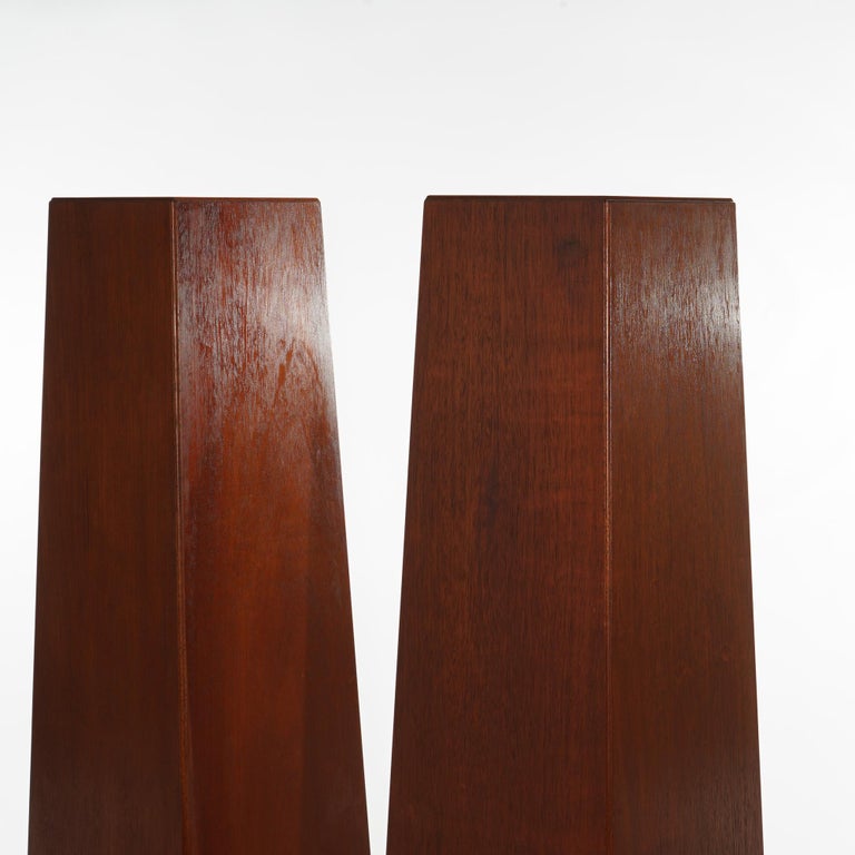 Pair of Mid Century Modern Mahogany Flare Form Sculpture Display Stands 20thC