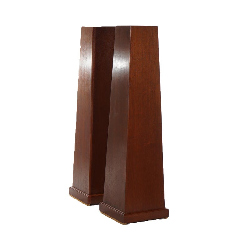 Pair of Mid Century Modern Mahogany Flare Form Sculpture Display Stands 20thC