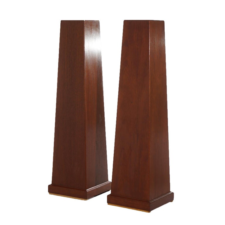 Pair of Mid Century Modern Mahogany Flare Form Sculpture Display Stands 20thC