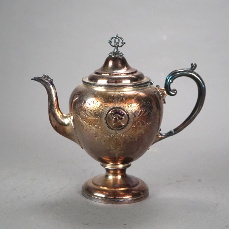 Antique Figural Silver Plated Teapot C1890