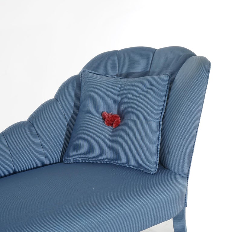 Hollywood Regency Upholstered Scallop Form Recamier 20thC
