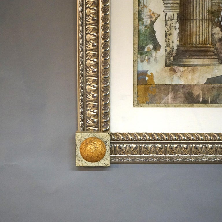 Oversized Grecian Still Life Interior Print, Framed, 20th C
