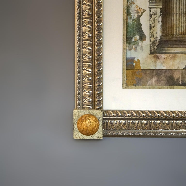 Oversized Grecian Still Life Interior Print, Framed, 20th C
