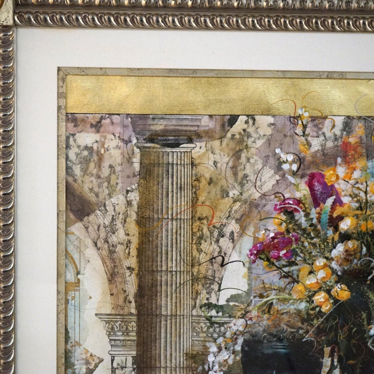 Oversized Grecian Still Life Interior Print, Framed, 20th C