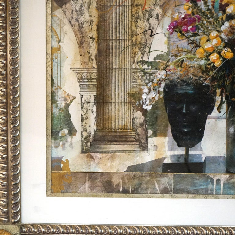 Oversized Grecian Still Life Interior Print, Framed, 20th C
