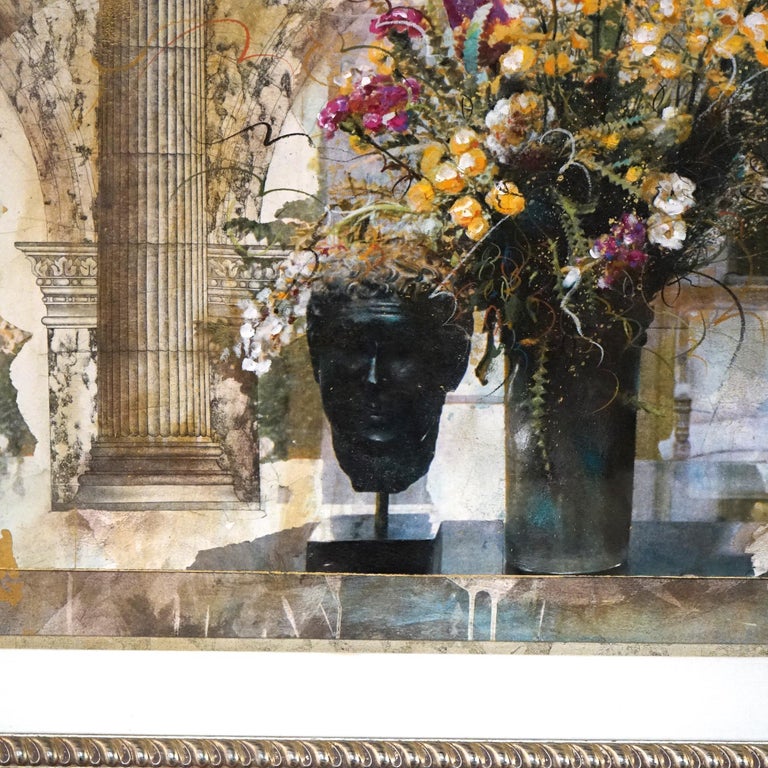 Oversized Grecian Still Life Interior Print, Framed, 20th C
