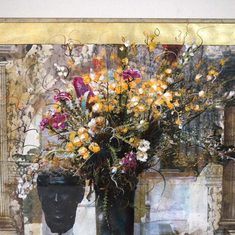 Oversized Grecian Still Life Interior Print, Framed, 20th C