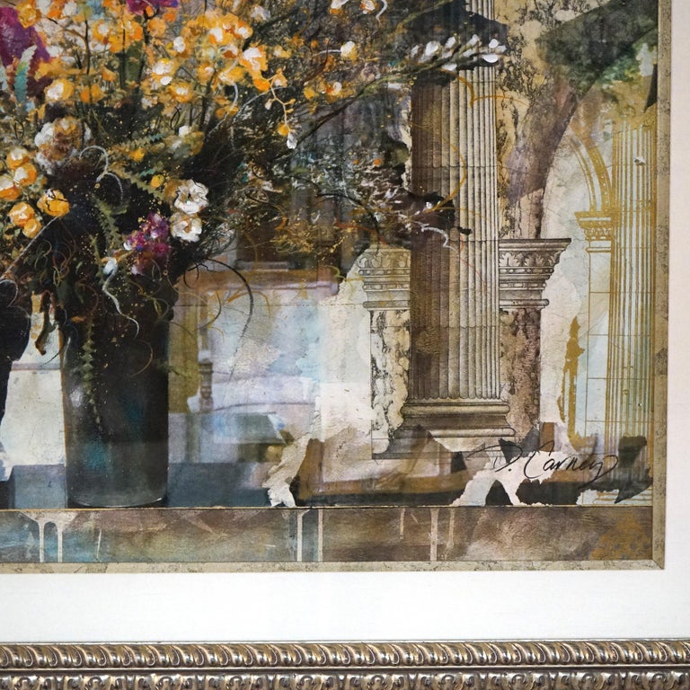 Oversized Grecian Still Life Interior Print, Framed, 20th C